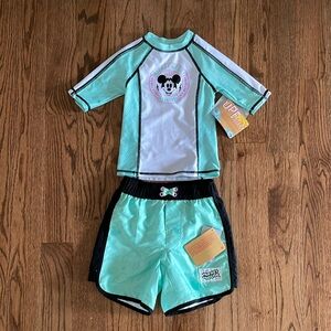 Toddler Boys Mickey Mouse Swimsuit—Rashguard and shorts. Size 4. Brand new!